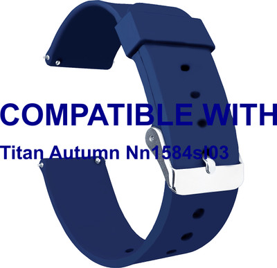 ACM WSM7A22BL4050 Watch Strap Silicone Belt 22mm for Titan Autumn Nn1584sl03 Blue Smart Band Strap(Blue)