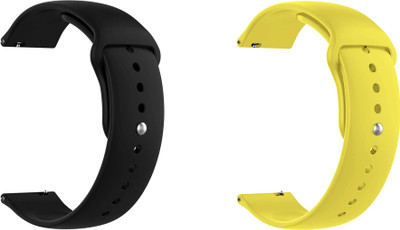ACM Pack of 2 Watch Strap for Huawei Watch Gt3 Smartwatch (Black/Yellow) Smart Watch Strap(Mullti Color)
