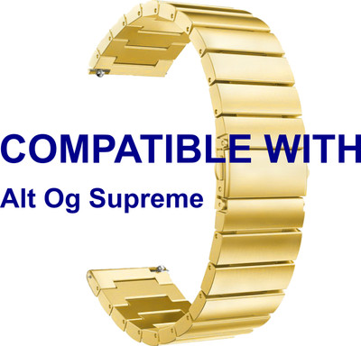 ACM WSM5F22GL5001 Watch Strap Steel Metal Belt 22mm for Alt Og Supreme Smartwatch Gold Smart Watch Strap(Gold)