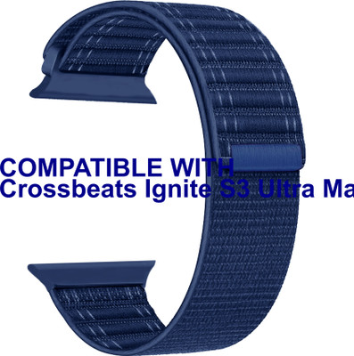 ACM Sliding 44mm 49mm Watch Strap Nylon Soft for Crossbeats Ignite S3 Ultra Max Smartwatch Blue Smart Watch Strap(Blue)