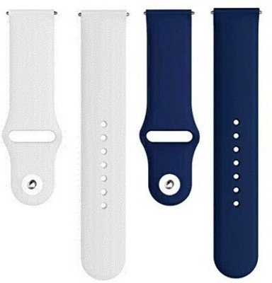 BLACK LOVIES 22 mm Soft Silicon Smartwatch Strap Compatible with Noice Color Fit Pro 3 Smart Watch Strap(White, Blue)