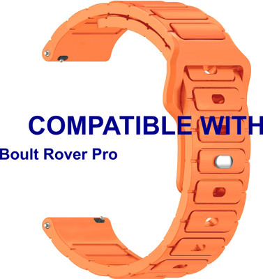 ACM Watch Strap Silicone Belt Button for Boult Rover Pro Smartwatch Orange Smart Watch Strap(Orange)