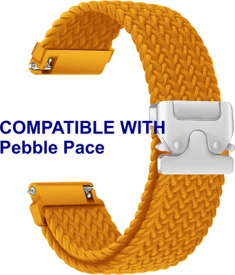 ACM WSM38Z20OR1407 Watch Strap Woven Braided Clipper 20mm for Pebble Pace Smartwatch Orange Smart Watch Strap(Orange)