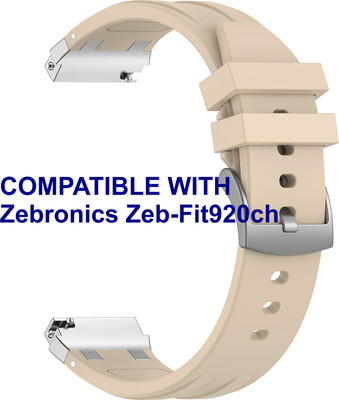 ACM WSM36X20ST1605 Watch Strap Metal Hook Silicone 20mm for Zebronics Zeb-Fit920ch Smartwatch Starlight Smart Watch Strap(White)