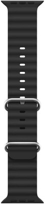 BLACK LOVIES SOFT SILICON OCEAN SPORT LOOP BELT FOR T800 ULTRA Smart Watch Strap(Black)