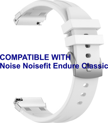 ACM WSM36X22WT1165 Watch Strap Metal Hook Silicone 22mm for Noise Noisefit Endure Classic Smartwatch White Smart Watch Strap(White)