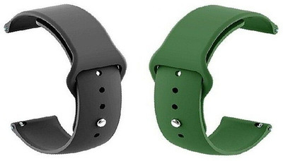 BLACK LOVIES 20 mm Soft Silicon Smartwatch Strap Compatible With Beast Pro BSW016 Smart Watch Strap(Black, Green)