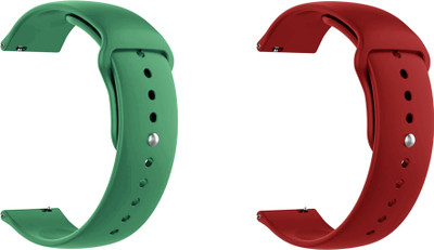 ACM Pack of 2 Watch Strap for Inbase Urban Lite M Smartwatch (Green/Red) Smart Watch Strap(Mullti Color)