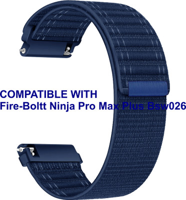 ACM WSM39A22BL2919 Watch Strap Nylon Soft 22mm for Fire-Boltt Ninja Pro Max Plus Bsw026 Smartwatch Belt Blue Smart Watch Strap(Blue)