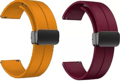 RUPELIK 22mm Silicone Strap Suitable For All 22mm Watches (Check Image,Description) Smart Watch Strap(Yellow)