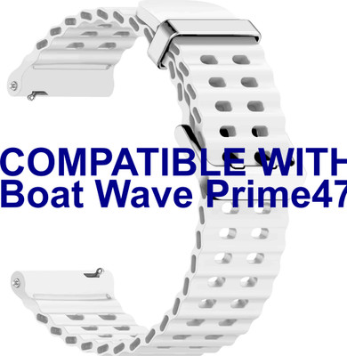 ACM Watch Strap Silicone Sports 22mm for Boat Wave Prime47 2023 Smartwatch Belt White Smart Watch Strap(White)
