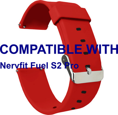 ACM WSM7A20RD3915 Watch Strap Silicone Belt 20mm for Nervfit Fuel S2 Pro Smartwatch Red Smart Watch Strap(Red)