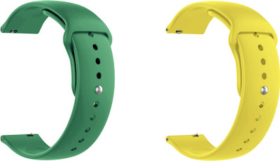 ACM Pack of 2 Watch Strap for Boat Blaze Smartwatch (Green/Yellow) Smart Watch Strap(Mullti Color)