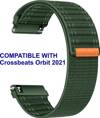 ACM WSM39A22GR1712 Watch Strap Nylon Soft 22mm for Crossbeats Orbit 2021 Smartwatch Green Smart Watch Strap(Green)
