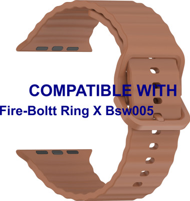 ACM WSM31S40BR1692 Sliding 44mm 49mm Watch Strap Silicone Classy Belt for New Fire-Boltt Ring X Bsw005 Smartwatch Brown Smart Watch Strap(Brown)