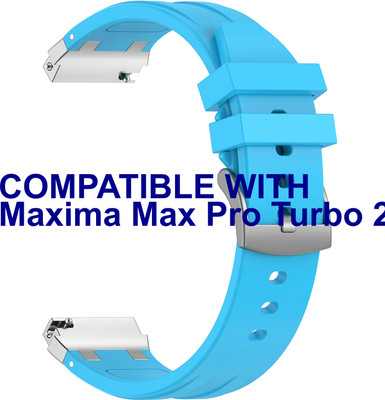 ACM WSM36X22BL3263 Watch Strap Metal Hook Silicone 22mm for Maxima Max Pro Turbo 2 Smartwatch Blue M36 Smart Watch Strap(Blue)
