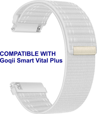 ACM WSM39A20WT2322 Watch Strap Nylon Soft 20mm for Goqii Smart Vital Plus Smartwatch White Smart Watch Strap(White)