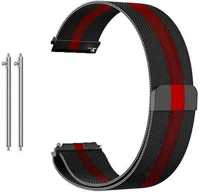Big Wings 22mm Premium Stainless Steel Strap Compatible with BOAT STORM PRO / PRO CALL, BOAT WAVE CONNECT, BOAT WAVE ARCADE, BOAT WAVE EDGE Smart Watch Strap(Black, Red)