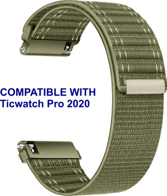 ACM WSM39A22KH1341 Watch Strap Nylon Soft 22mm for Ticwatch Pro 2020 Smartwatch Khakhi Smart Watch Strap(Green)