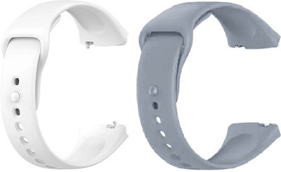 RUPELIK Pack Of 2 Silicone Watch Band Compatible With (Re_D_M_I) Watch 3 Lite /Watch 3 Active Smart Watch Strap(White, Grey)