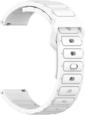 AOnes 20mm Watch Strap Silicone Button Closure Belt for Boat Watch Matrix With 1.65” Spo2 Watch Band Smart Watch Strap(White)