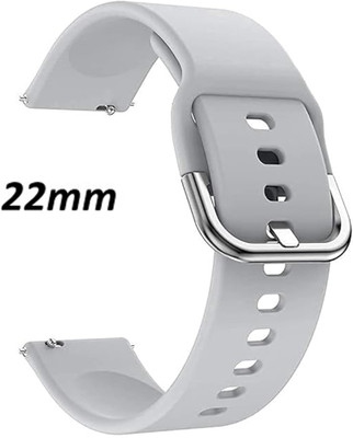 Antoj Silicone strap Compatible with Amazfit GTS2 Mini,Bip/BipU/Pro/Lite,BipS,Galaxy Active silver buckle(grey ) Smart Watch Strap(Grey)