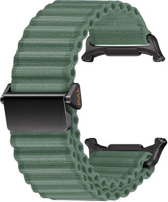 TechAwake Rugged Nylon Trail Straps for Galaxy Watch Ultra Smart Watch Strap(Black)