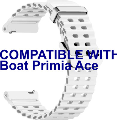 ACM Watch Strap Silicone Sports 22mm for Boat Primia Ace Smartwatch White M40 Smart Watch Strap(White)