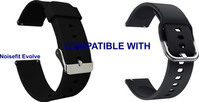 ACM WSM78B22BKBK1327 Pack of 2 Watch Strap Silicone 22mm for Noisefit Evolve Smartwatch (Black) Smart Watch Strap(Mullti Color)