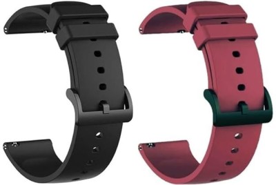 TooHype 22mm Soft Pack Of 2 (Compatible Watch List In Photo & Description) 22 mm Silicone Smart Watch Strap(Black, Red)