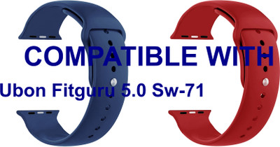 ACM WSM2P40DBLRD1166N1 Pack of 2 Sliding 44mm 49mm Watch Strap Silicone Belt for Ubon Fitguru 5.0 Sw-71 Smartwatch Dark Blue/Red Smart Watch Strap(Mullti Color)