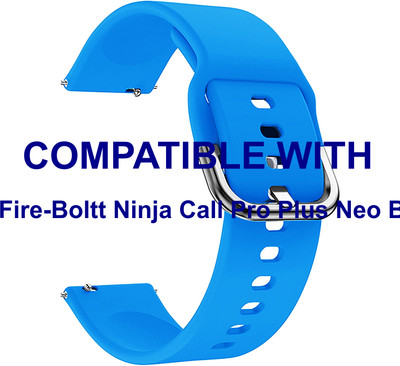 ACM WSM8H20TU3858 Watch Strap Hook Belt 20mm for Fire-Boltt Ninja Call Pro Plus Neo Bsw053 Smartwatch Turquoise Smart Watch Strap(Blue)