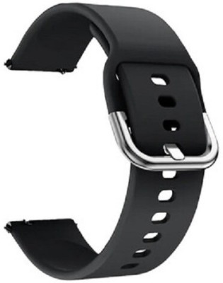 Melfo Silicone Strap Compatible with Pebble Vienna Smart Watch Smart Watch Strap(Black)