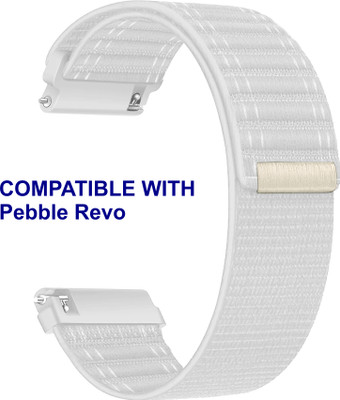 ACM WSM39A22WT2398 Watch Strap Nylon Soft 22mm for Pebble Revo Smartwatch White Smart Watch Strap(White)