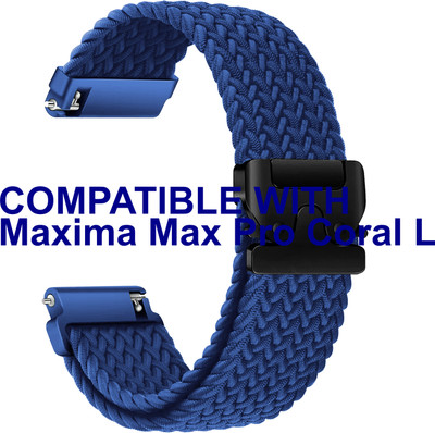 ACM Watch Strap Woven Braided Clipper for Maxima Max Pro Coral Lite Smartwatch Blue Smart Watch Strap(Blue)