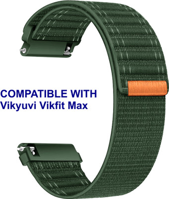 ACM WSM39A20GR1517 Watch Strap Nylon Soft 20mm for Vikyuvi Vikfit Max Smartwatch Green Smart Watch Strap(Green)