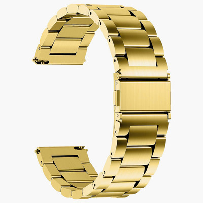 BLACK LOVIES 20 mm Metal Smartwatch Strap Compatible with SAM_SUNG Galaxy Active 2 (40/44 mm) Smart Watch Strap(Gold)