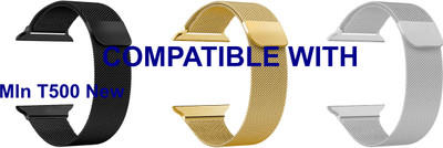 ACM WSM4M40BKGLSL1029N3 Pack of 3 Sliding 44mm 49mm Watch Strap Magnetic for |Mln T500 New Smartwatch Black/Champagne Gold/Silver Smart Watch Strap(Mullti Color)