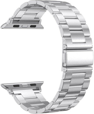 PUNAK Stainless Steel Metal Chain Strap For Ultra Watch 49 mm, Series 8 / 7 45 mm, Series 6 / 5 / 4 44 mm Smart Watch Strap(Silver)