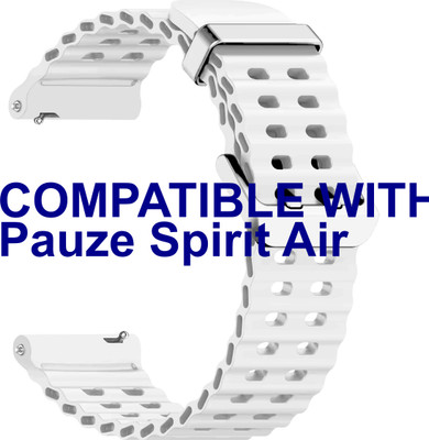 ACM Watch Strap Silicone Sports 22mm for Pauze Spirit Air Smartwatch White M40 Smart Watch Strap(White)