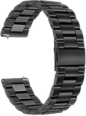 Melfo Steel SS Strap Compatible with Pebble Axis Smart Watch Smart Watch Strap(Black)