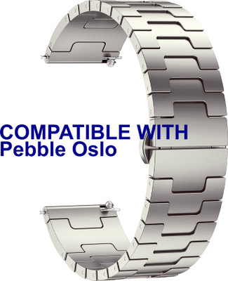 ACM Watch Strap Metal Steel for Pebble Oslo Smartwatch Titanium Smart Watch Strap(Grey)