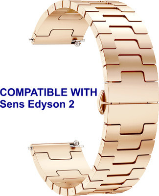 ACM WSM37Y20RSG2845 Watch Strap Metal Steel 20mm for Sens Edyson 2 Smartwatch Rose Gold Smart Watch Strap(Gold)