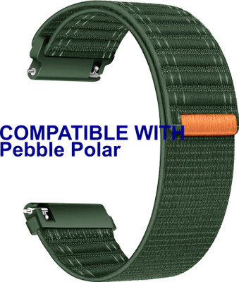 ACM Watch Strap Nylon Soft for Pebble Polar Smartwatch Green Smart Watch Strap(Green)