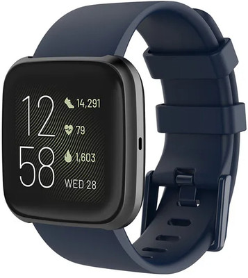 REDBIZZ Soft Silicone Classic Strap Band For Fitbit Versa/Versa 2/ Versa Lite Small Size 20MM, Replacement Watch Straps Compatible With Fit-bit Special Edition/Lite Edition/Versa SE For Men Women[ WATCH NOT INCUDED] Smart Watch Strap(Blue)