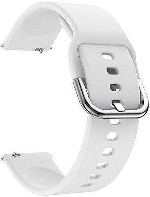 AOnes Silicone Belt Watch Strap with Metal Buckle for Timex Iconnect Calling Lite Smart Watch Strap(White)