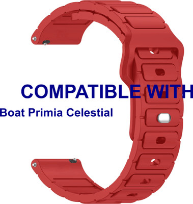 ACM Watch Strap Silicone Belt Button for |Boat Primia Celestial Smartwatch Red Smart Watch Strap(Red)