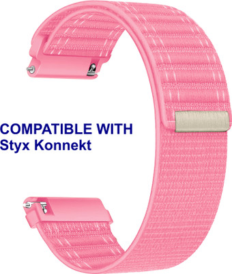 ACM WSM39A22PK2915 Watch Strap Nylon Soft 22mm for Styx Konnekt Smartwatch Belt Pink Smart Watch Strap(Pink)