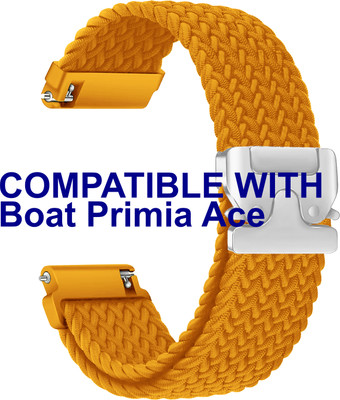 ACM Watch Strap Woven Braided Clipper 22mm for Boat Primia Ace Smartwatch Orange M38 Smart Watch Strap(Orange)