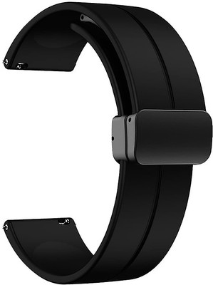 BLACK LOVIES 22MM Magnetic Silicon Smart Watch Band Strap Smart Watch Strap(Black)